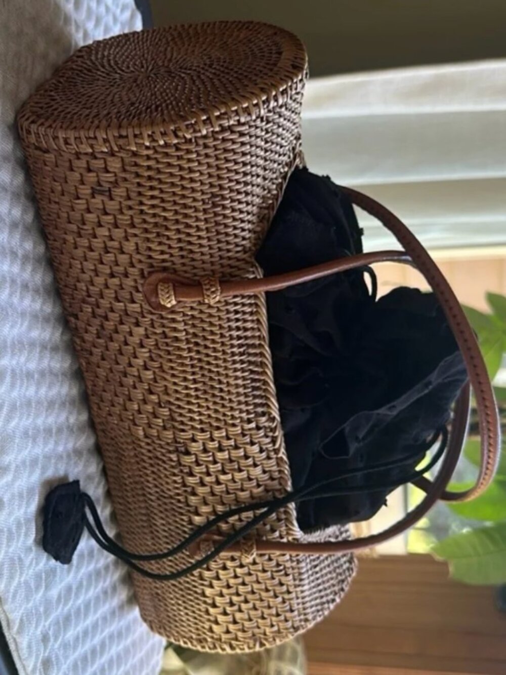 Anthropology Brown and Black Tote with Structured Design